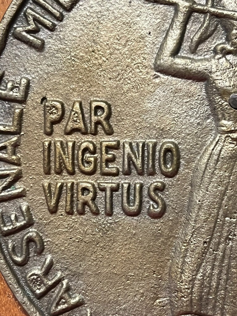 🔴 Crest ARSENALE MILITARE MARITTIMO DI TARANTO scudo legno bronzo massiccio