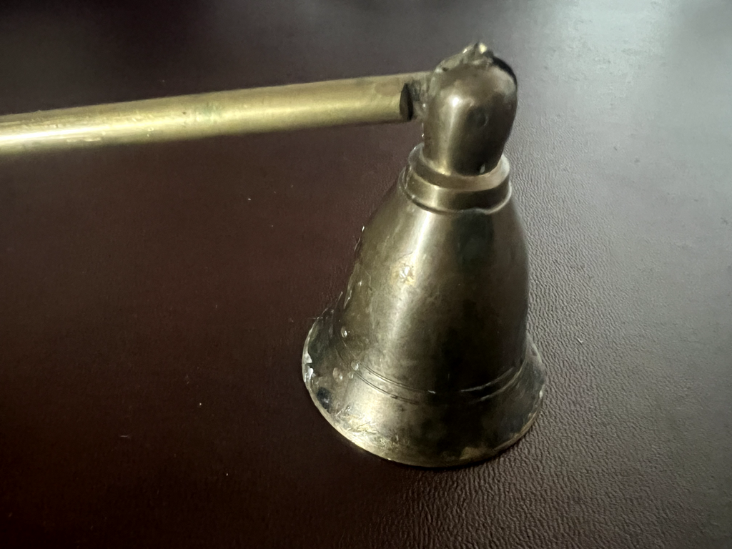 🔴 Spegni candela smorza candela OTTONE MASSICCIO legno lunghezza 30 centimetri