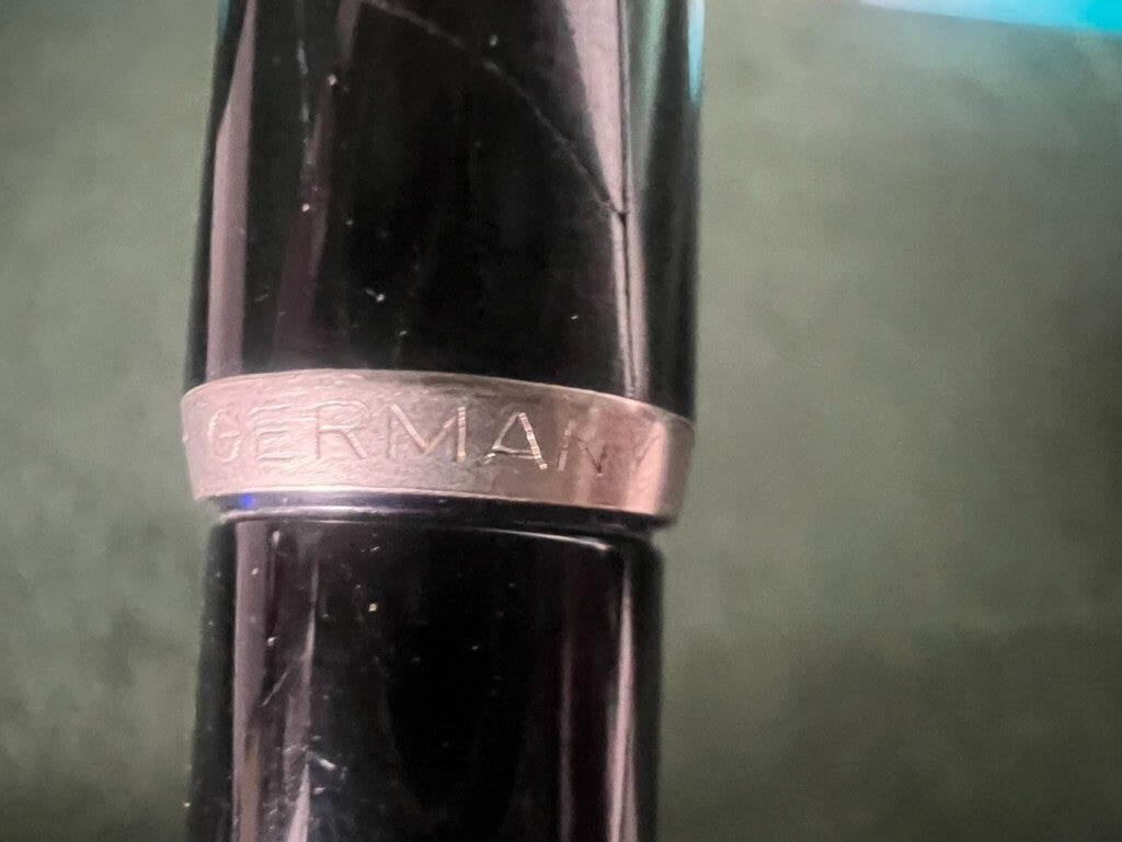 🔴 PELIKAN penna stilografica nera MK21 pistone pennino ORO non inchiostrata