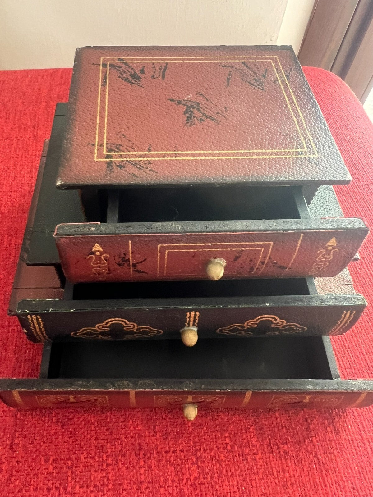 🔴 LIBRI contenitori cassaforte nascondiglio preziosi con pomelli pelle L 22 cm