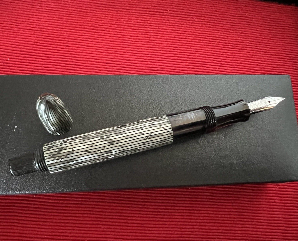 🔴 EXCELSIOR penna stilografica celluloide marmorizzata pistone vintage SCRIVE