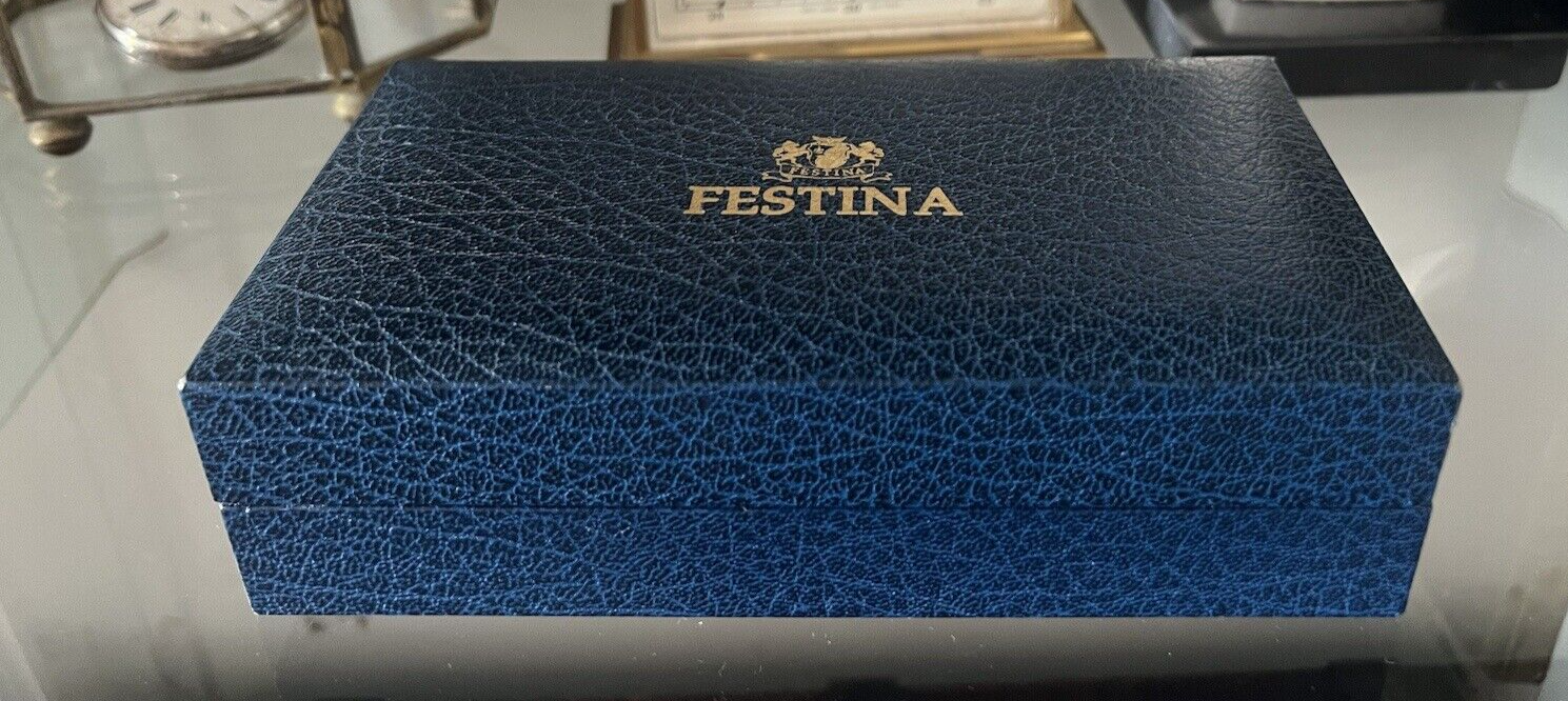 🔴 FESTINA scatola orologi DOPPIA pelle garanzia tagliando anni 2000 COMPLETA