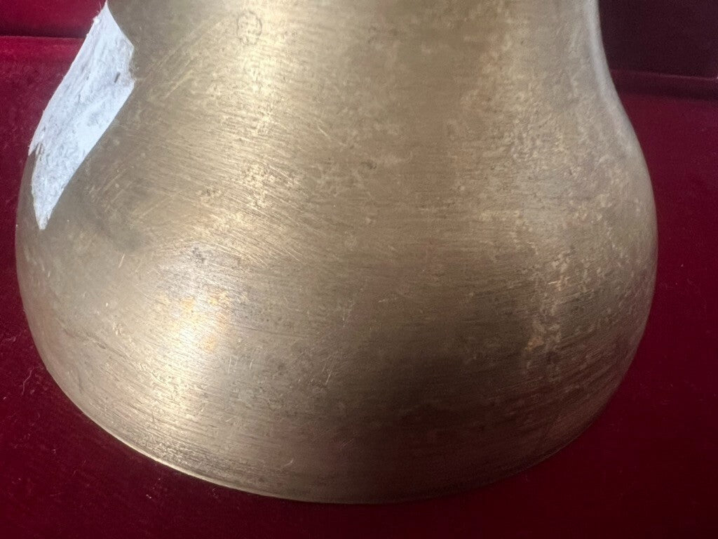 🔴 CAMPANA campanella metallo ottone da altare con cuore GRANDE h 12 cm vintage