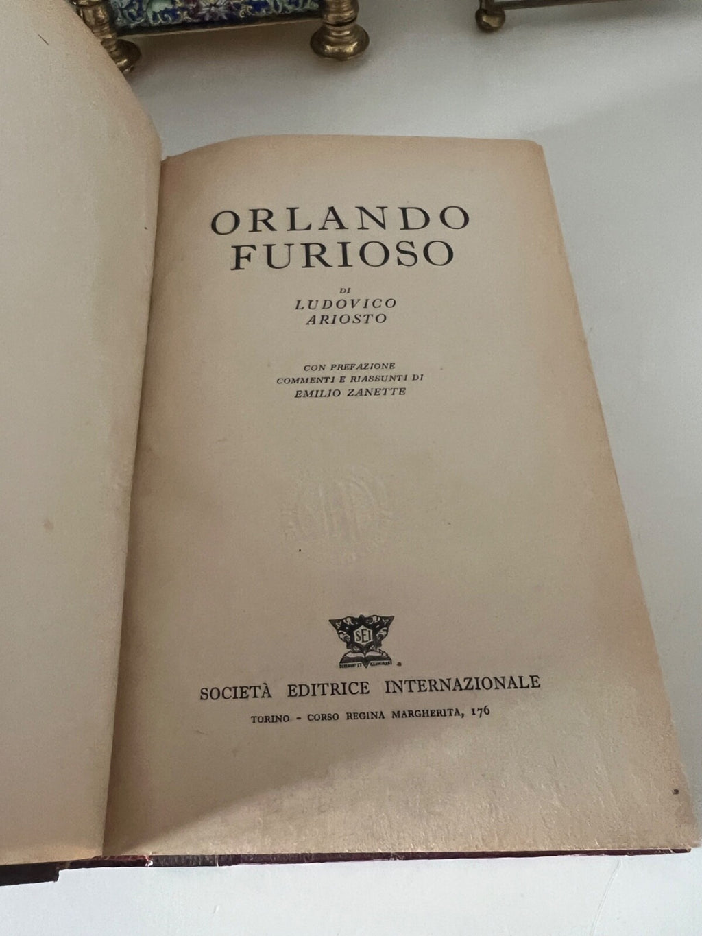 🔴 Libro ORLANDO FURIOSO di Ariosto Emilio Zanette rilegato vintage