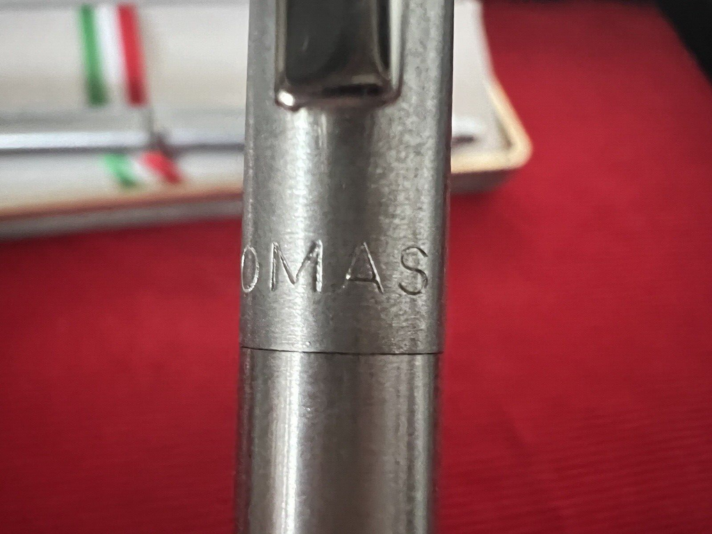 Omas Pens Sphere Chrome Metal Button Snap Scrivono Italian Vintage