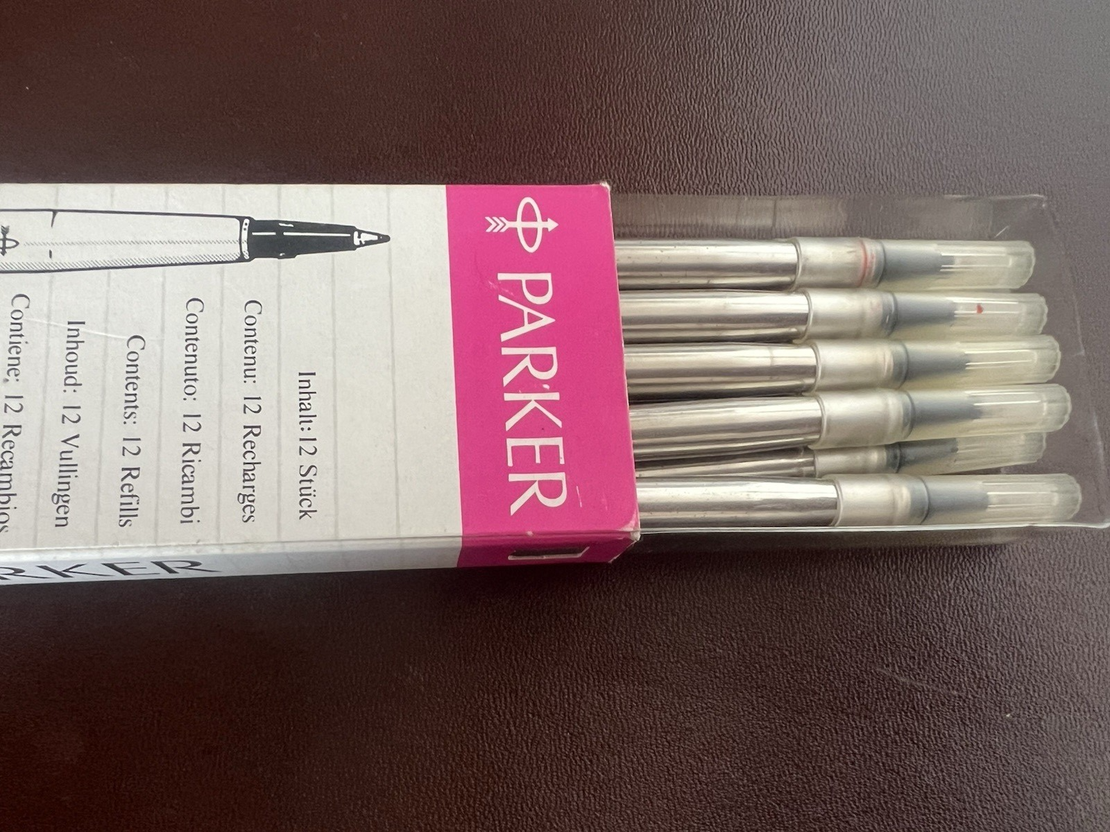 Parker Recharge Stylo-Plume Roller Ball Rouge M 0,8 MM 8JF Recharge 3 Pcs