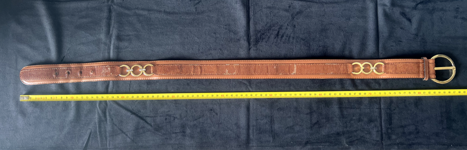 Salvatore Ferragamo Femme Ceinture Brun Colori Doré Avec Signes L 87