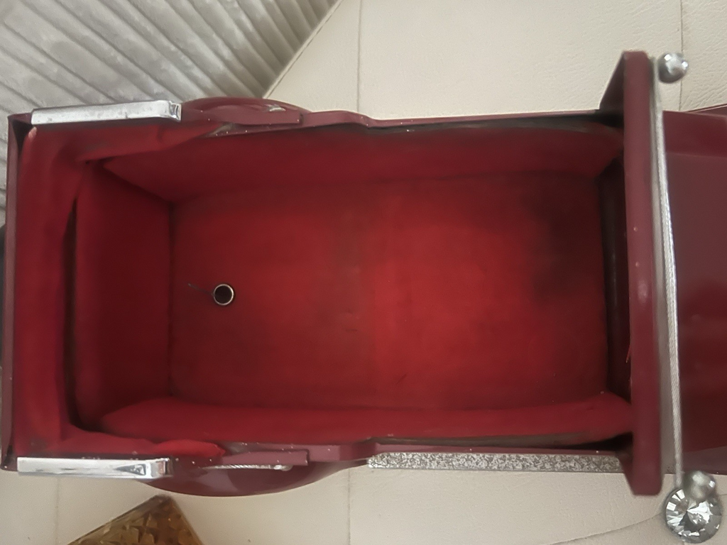 🔴 ROLLS ROYCE auto Set Bar VIP rosso decanter bicchieri cristallo vintage '60