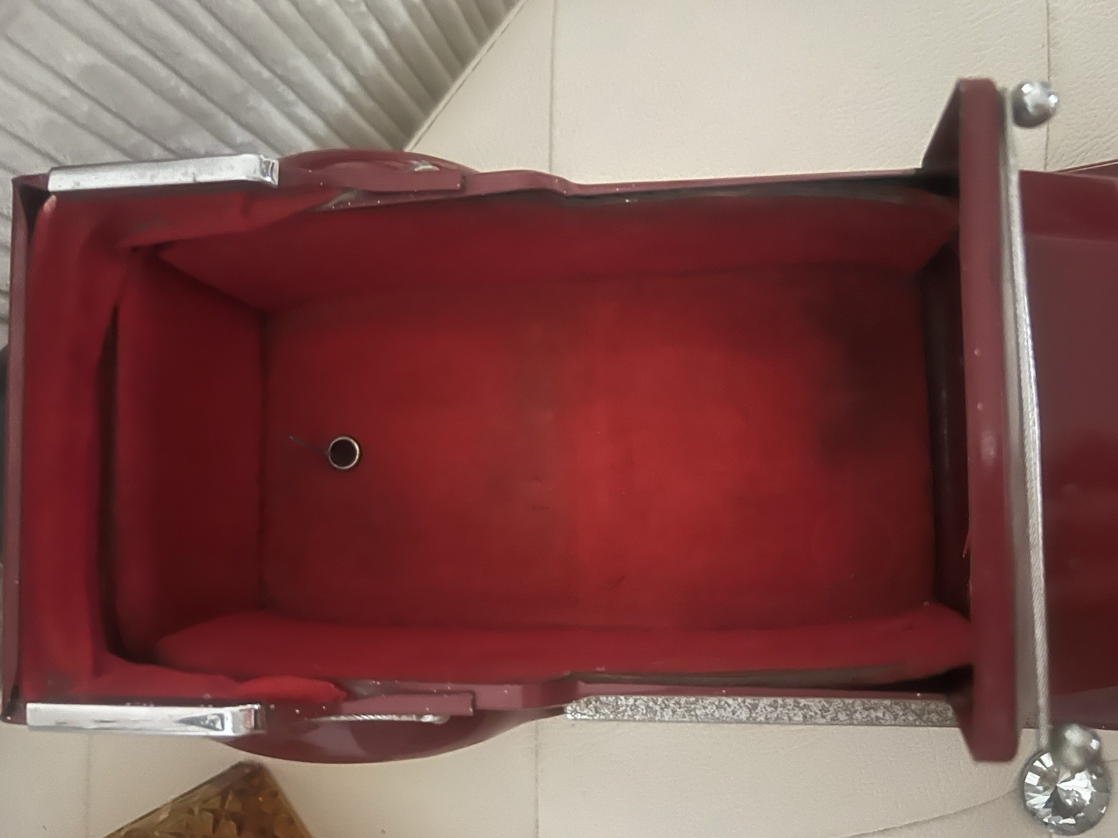 🔴 ROLLS ROYCE auto Set Bar VIP rosso decanter bicchieri cristallo vintage '60