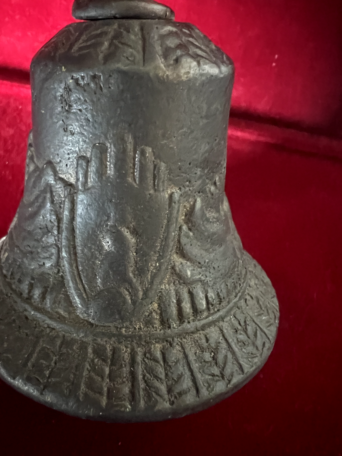 🔴 CAMPANELLO campanella campana metallo bronzo da altare h 15 cm vintage