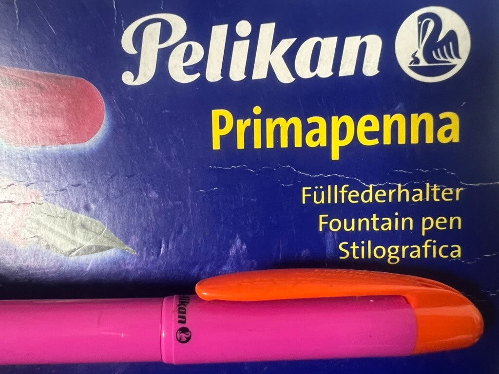 🔴 PELIKAN penna stilografica Primapenna rosa arancione mai usata M vintage