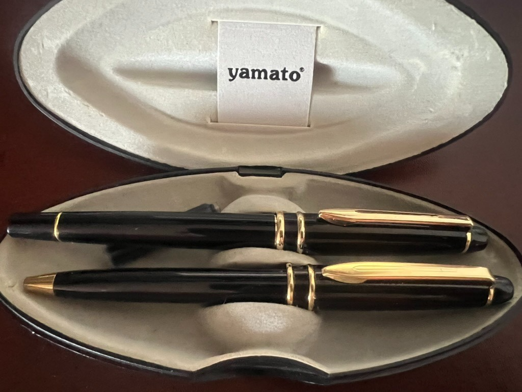 🔴 YAMATO penna stilografica e sfera nere scrivono con astuccio
