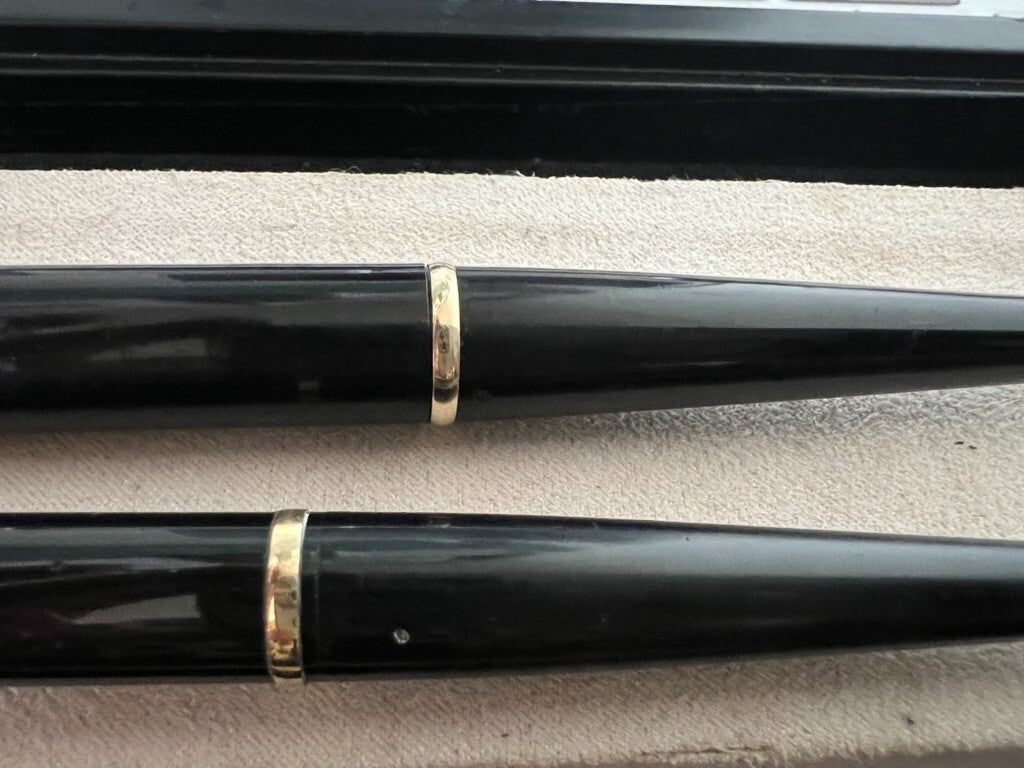 🔴 OMAS EXTRA Füllfederhalter/Kugelschreiber, schwarz, Vintage, Schreibtisch G 