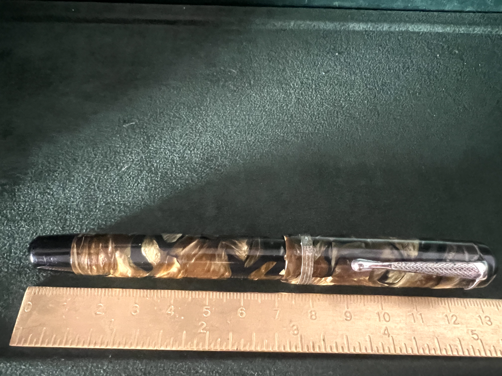 🔴 UNIVERSAL penna stilografica celluloide con pulsante scrive vintage 1940