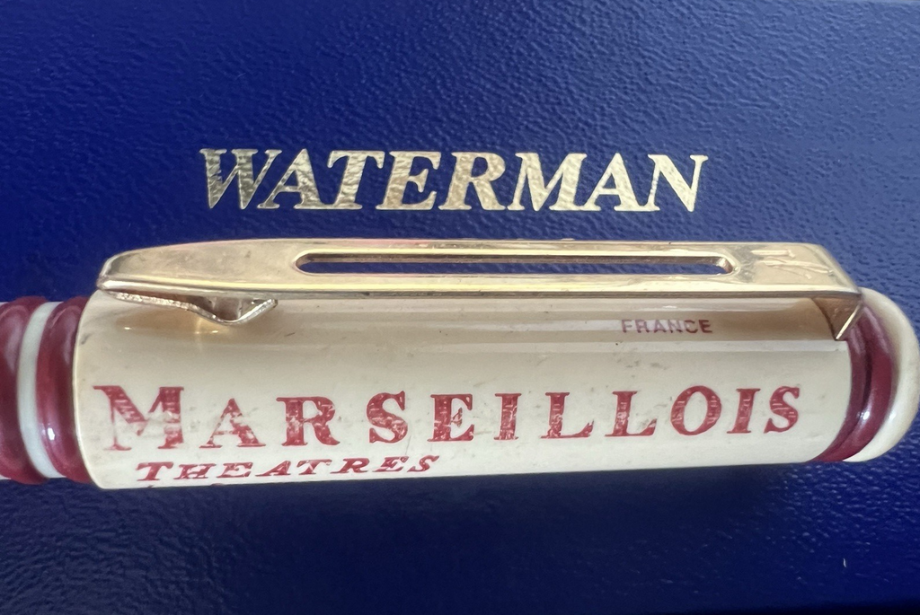 🔴 WATERMAN penna stilografica Marseillois theatres pennino F vintage