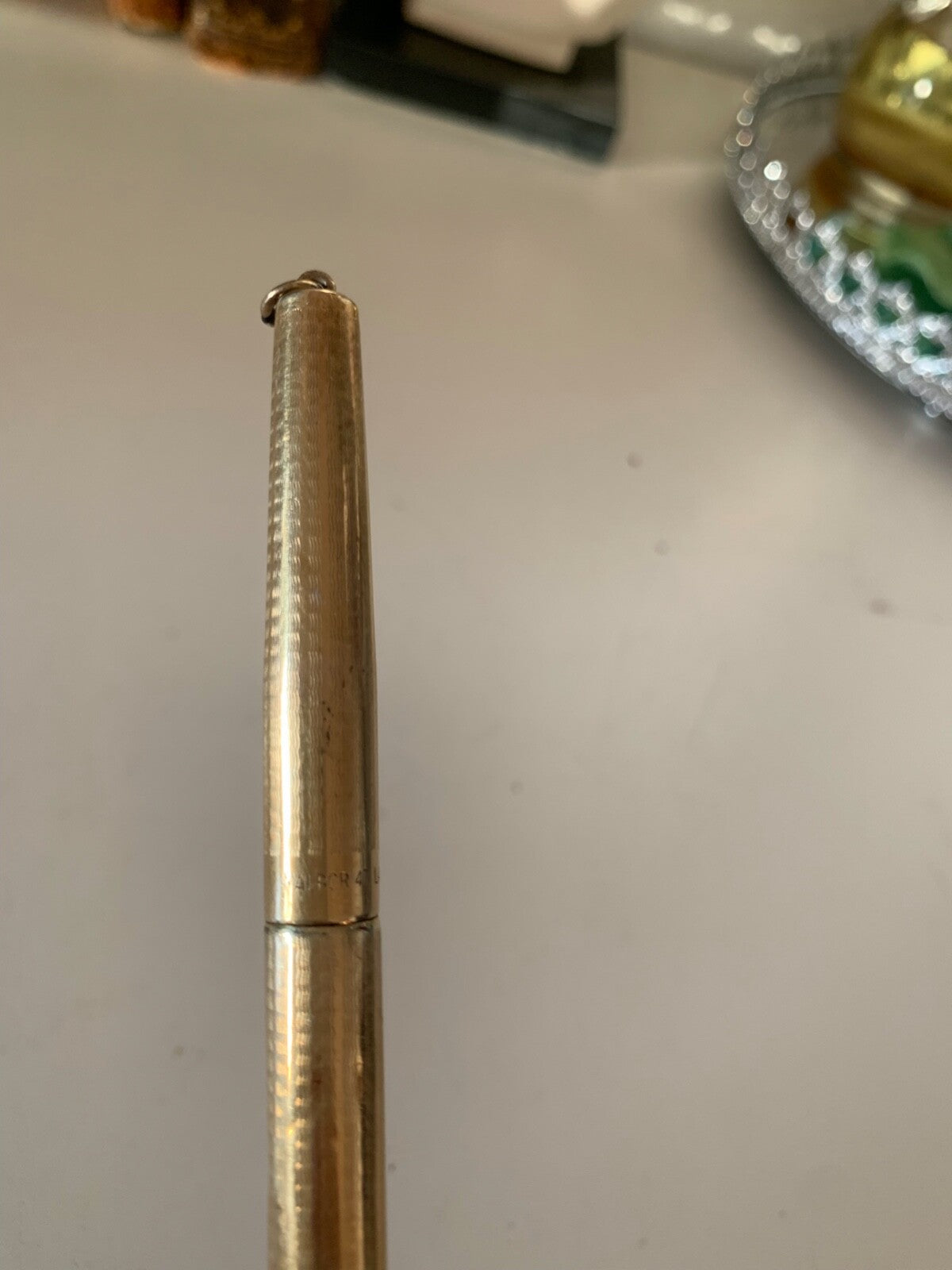 🔴 Penna a sfera MALBCR 45 gold plated ceselli ad onde, vintage da collezione