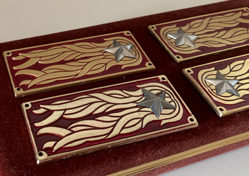 🔴 Alamari ESERCITO ITALIANO MILITARI metallo e smalti mostrine 6 PEZZI vintage