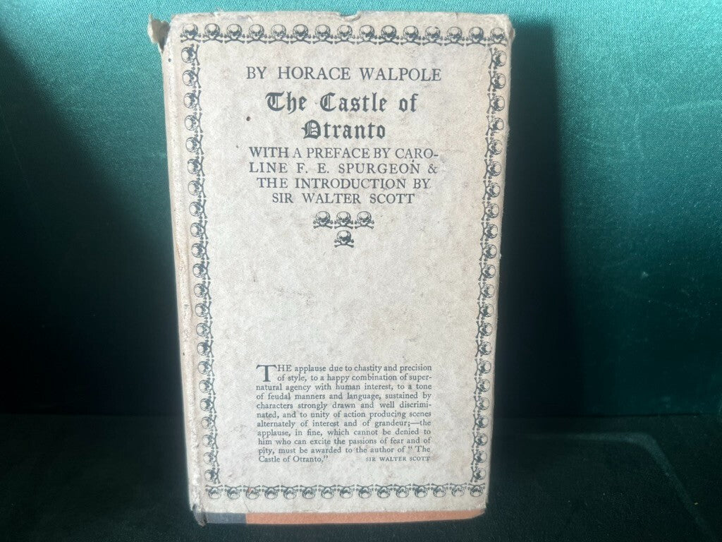 🔴 Buch DAS SCHLOSS VON OTRANTO von Caroline Spurgeton in englischer Sprache aus dem Jahr 1929 