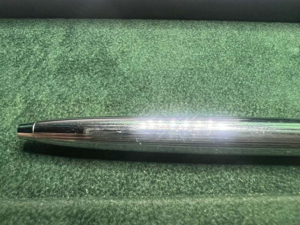 🔴 SHEAFFER penna sfera cromata con sigillo cip a scatto scrive vintage