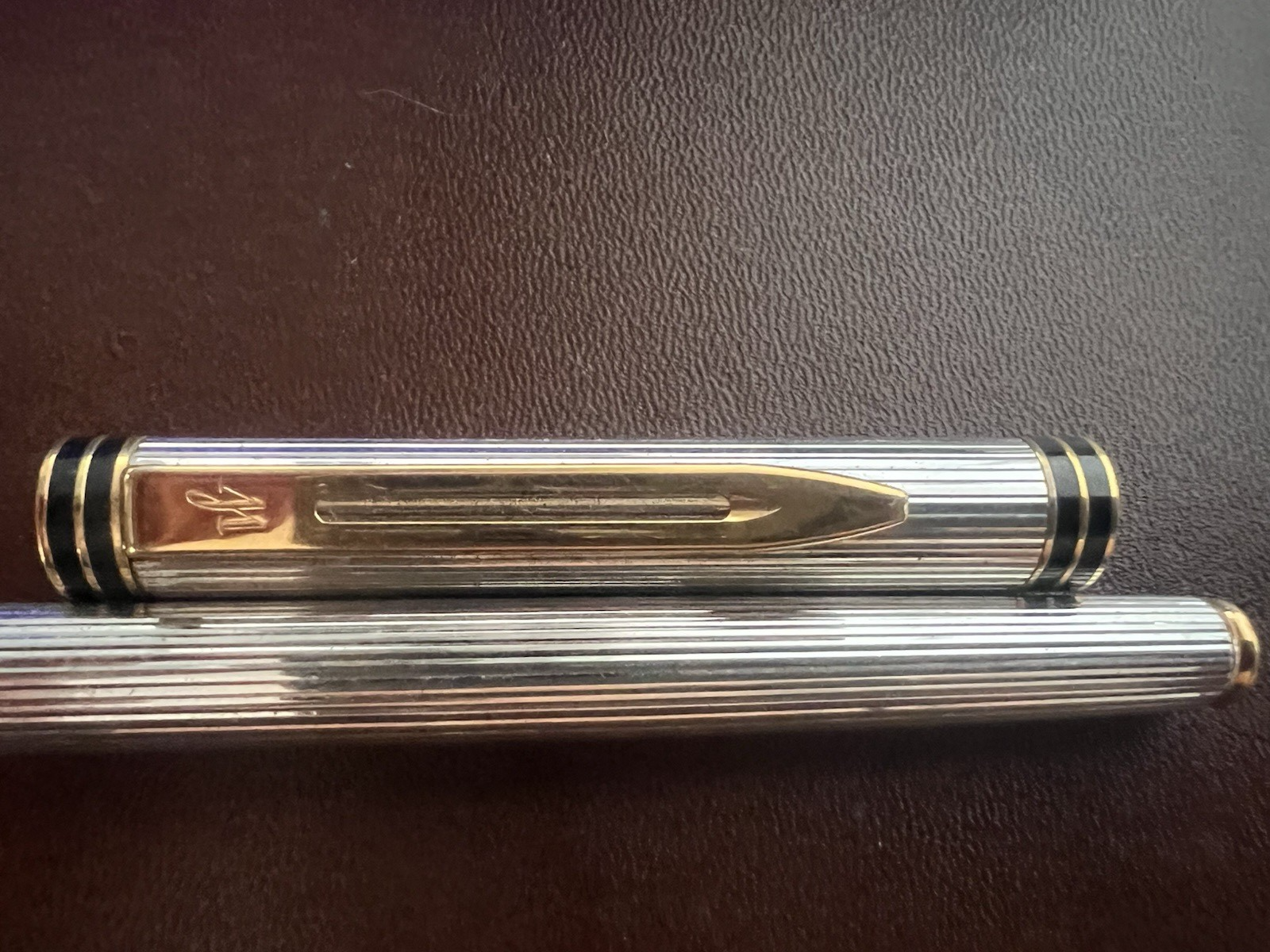 Waterman Stylo-Plume Stylo à Plume Capuche Tige Plaqué Argent Parties Recharge