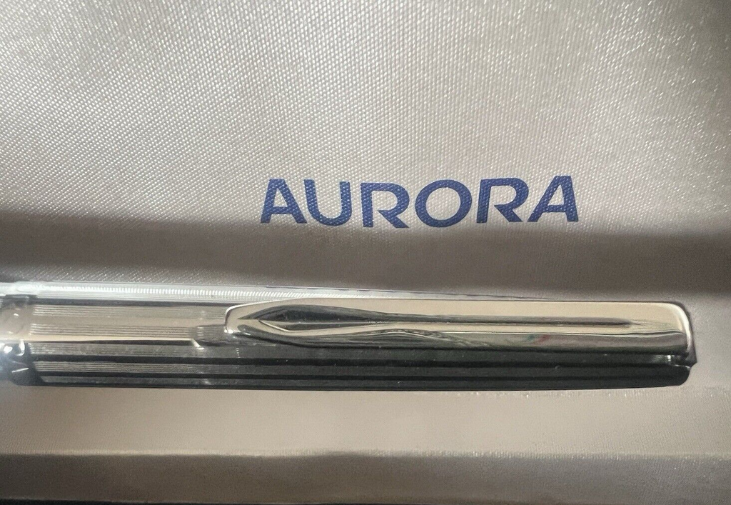 Aurora 98 Stylo-Plume Sphère Nikargenta Écrit Italienne Avec Garantie Vintage