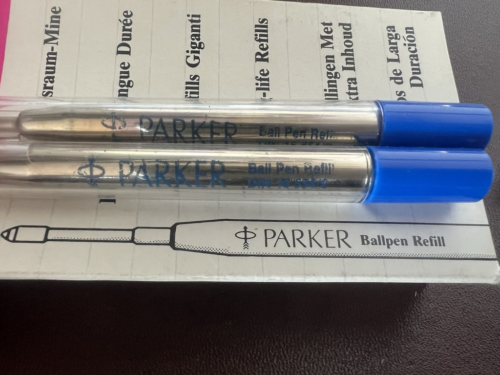Parker Recharge Stylo-Plume Standard Bleu F Lot 8 Pièces Ballpen Recharge