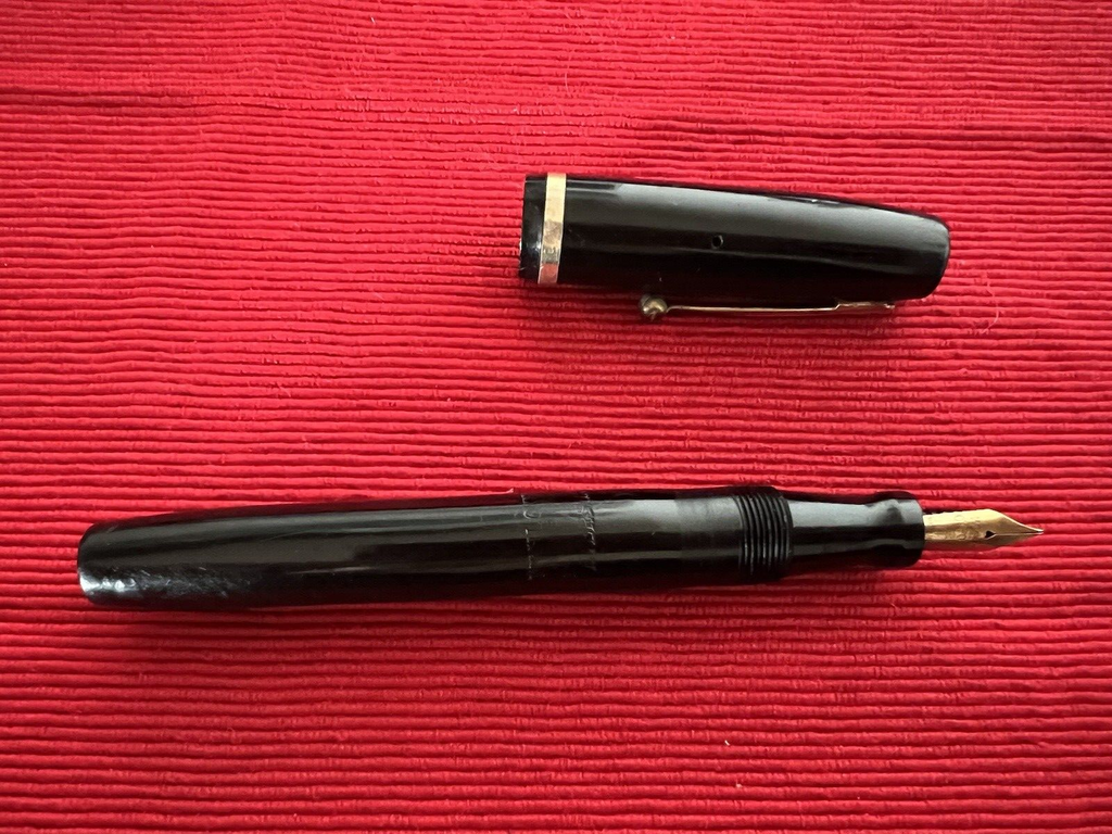 Eversharp Stylo-Plume Stylo à Plume Levier Celluloid Oxford Penn Or Old Écrit 