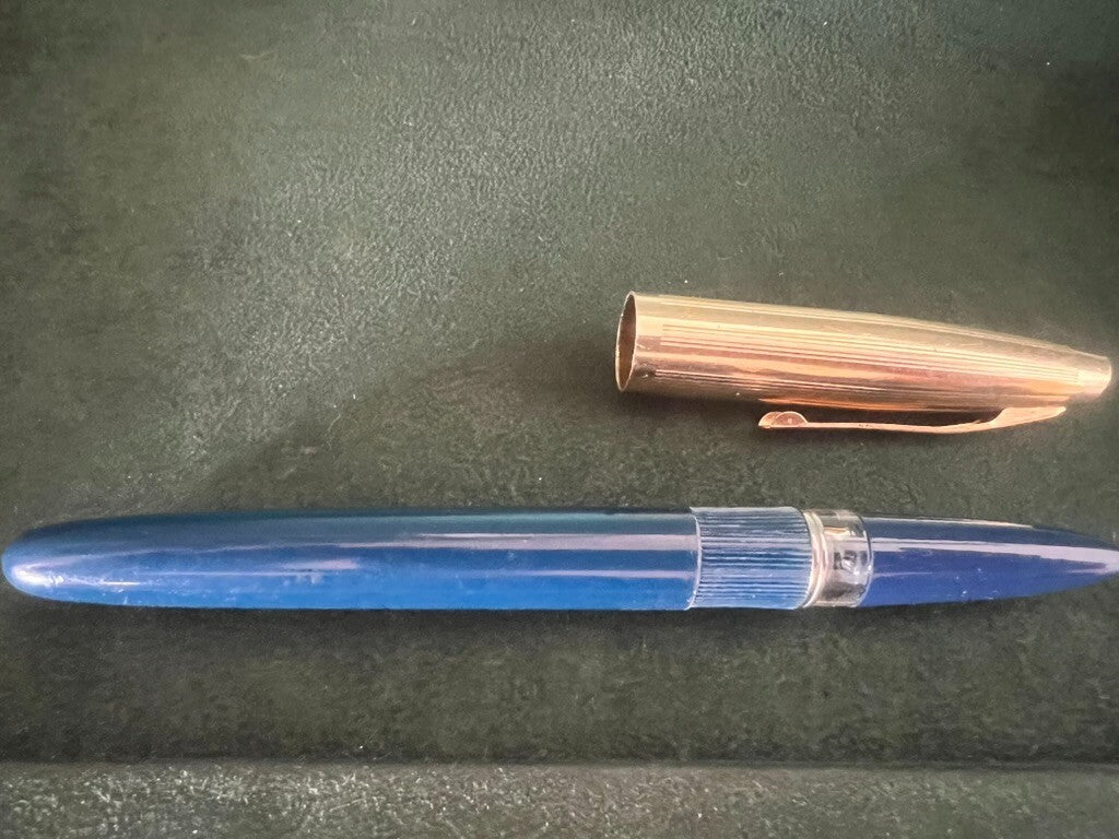 Penne Stylos-Plumes Bleu Gris À Piston Scrivono pour Encre Vintage A