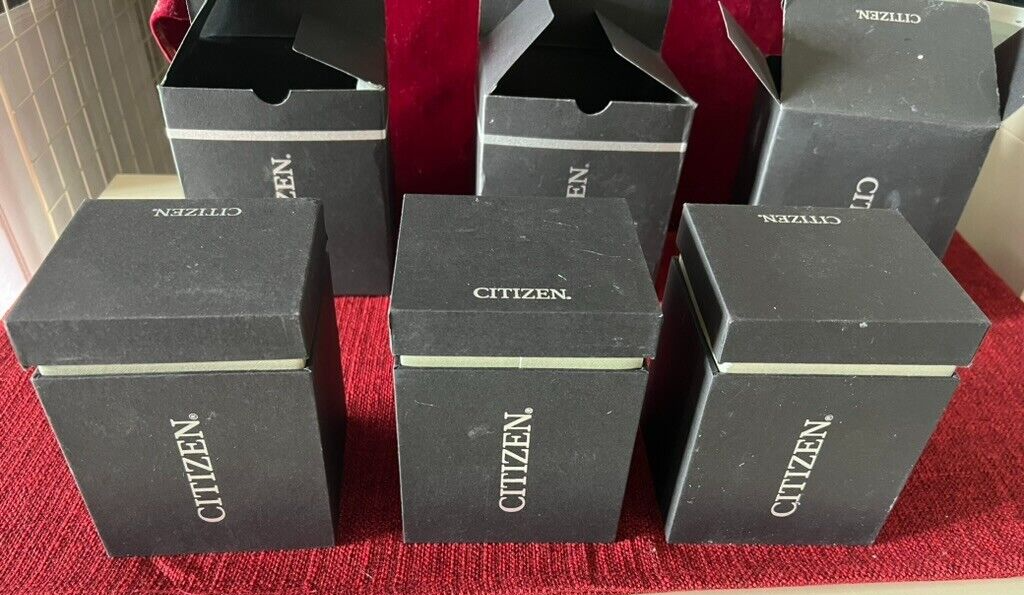 CITIZEN Original Black Watch Boxes Lot Of 3 Pieces With Counter Boxes A