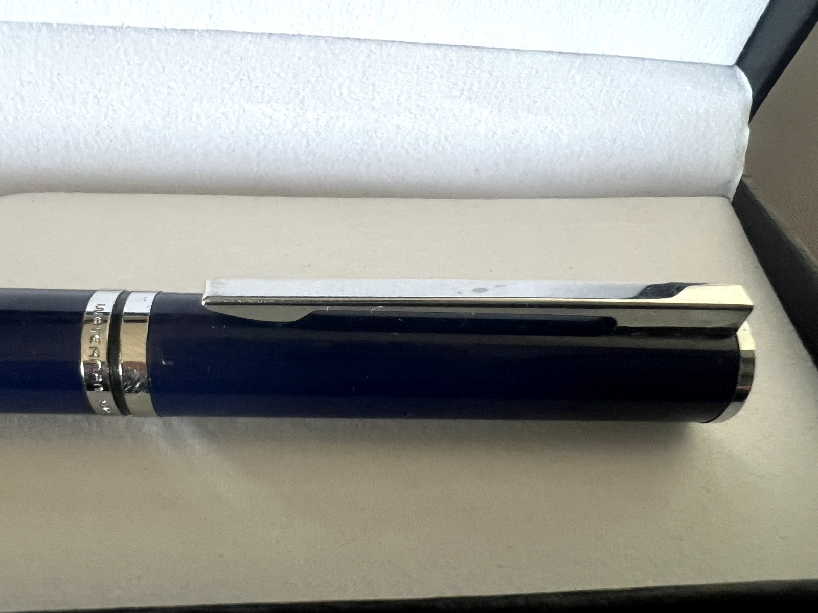 🔴 WATERMAN penna stilografica lacca blu profili cromati a cartuccia pennino F