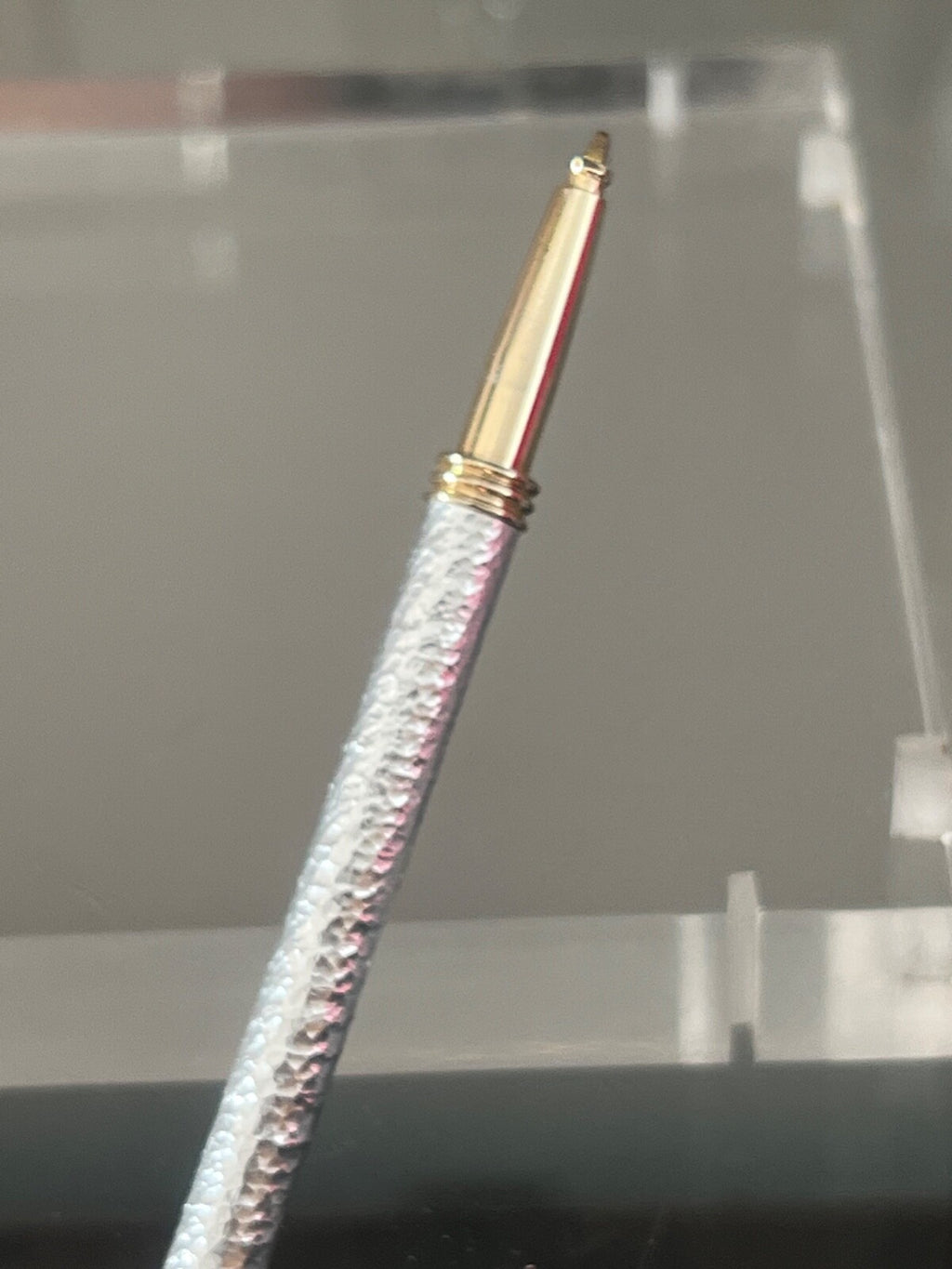 🔴 CLAP penna sfera metallo MARTELLATO molto sottile sostituire refill vintage