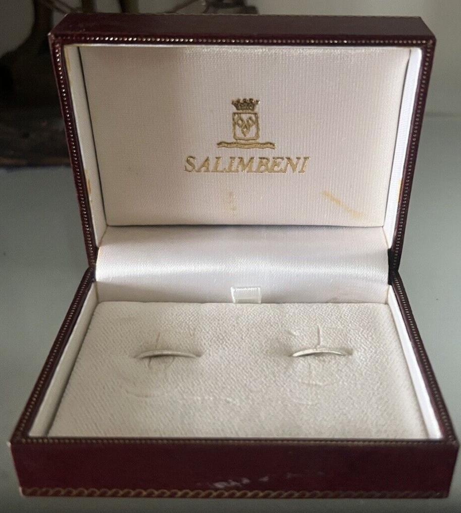 🔴 SALIMBENI scatola orecchini gemelli pelle interno floccato