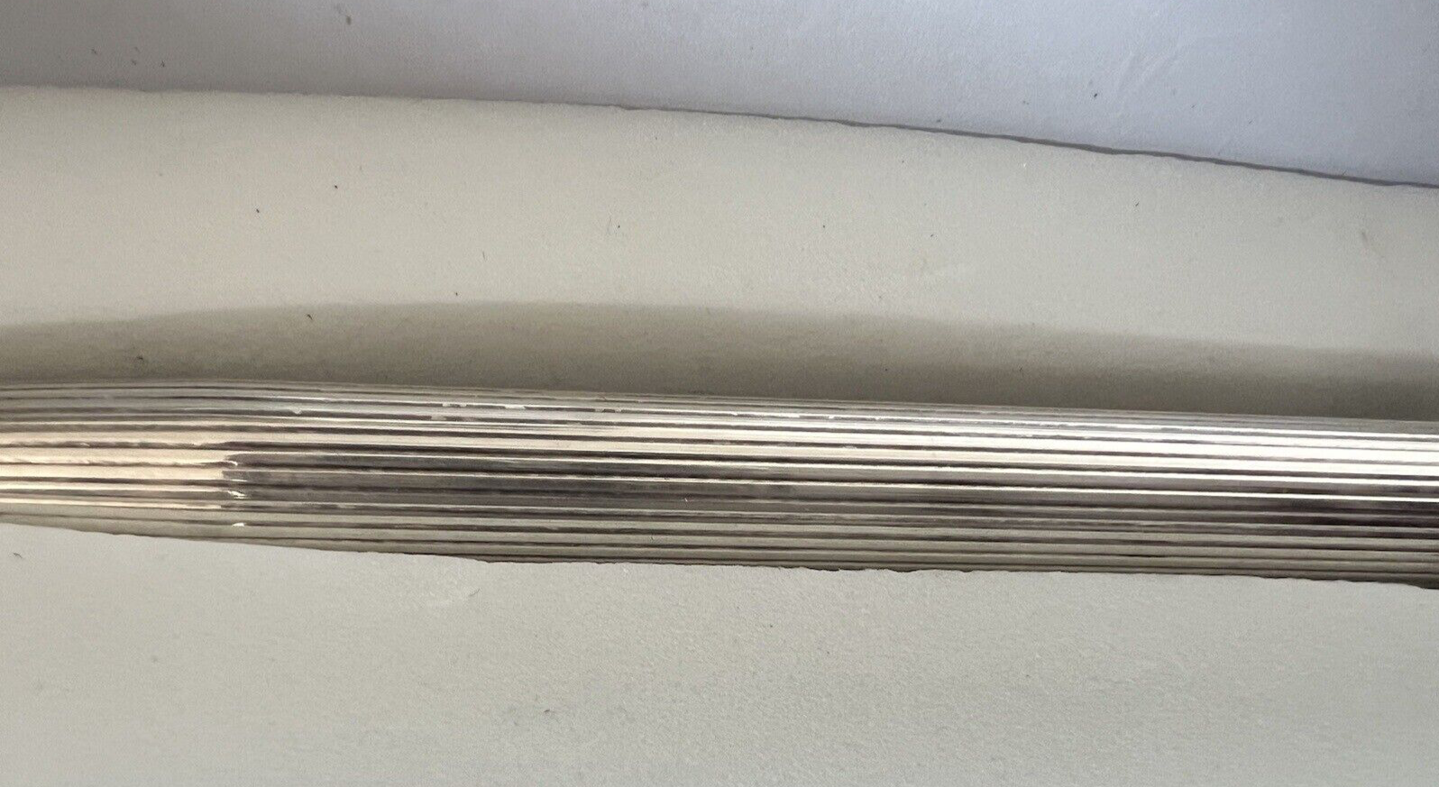 Stylo-Plume Sphère Argent Massif Rayures Bas-Relief Écrit Italienne Vintage 9