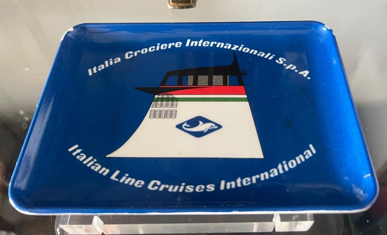 🔴 Posacenere ITALIA CROCIERE INTERNAZIONALI SPA pubblicità collezione vintage