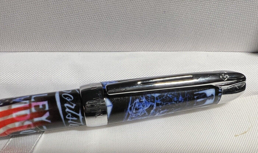 🔴 WATERMAN HARLEY DAVIDSON motorcycle American flag ballpoint pen writes 