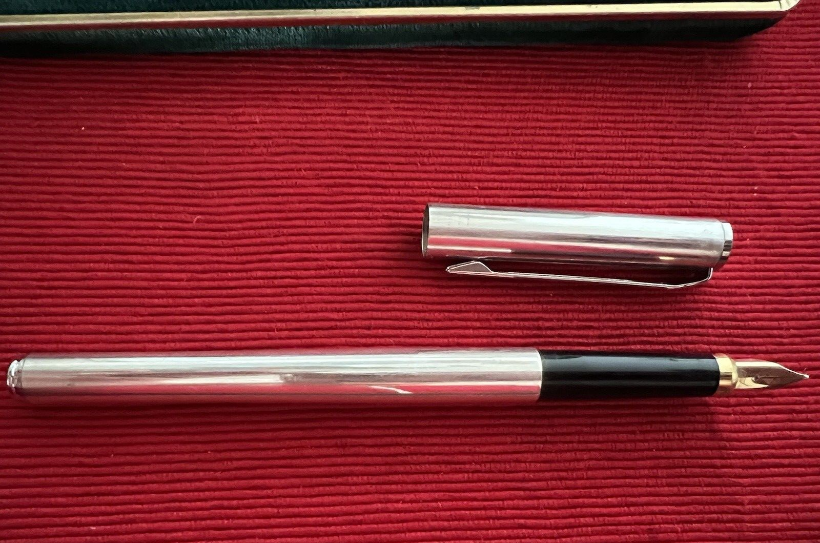 Stylo-Plume Stylo à Plume Argent 925 Cartouche Or 14K Vintage 1970 N4