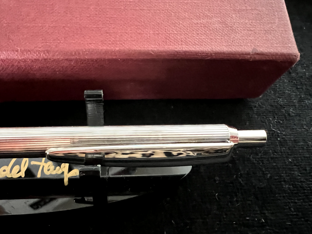 🔴 SETTELAGHI penna sfera ARGENTO 925 massiccio pulsante corpo righe scrive 6