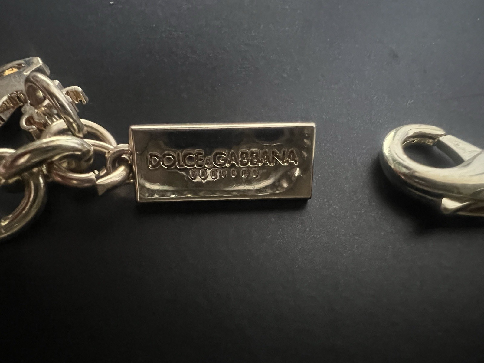 Dolce & Gabbana Bracelet Charm Jewel Steel Golden With Hanging Iconici