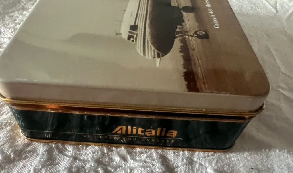 🔴 ALITALIA scatola latta MAGNIFICA Convaiar 440 Metropolitan vintage