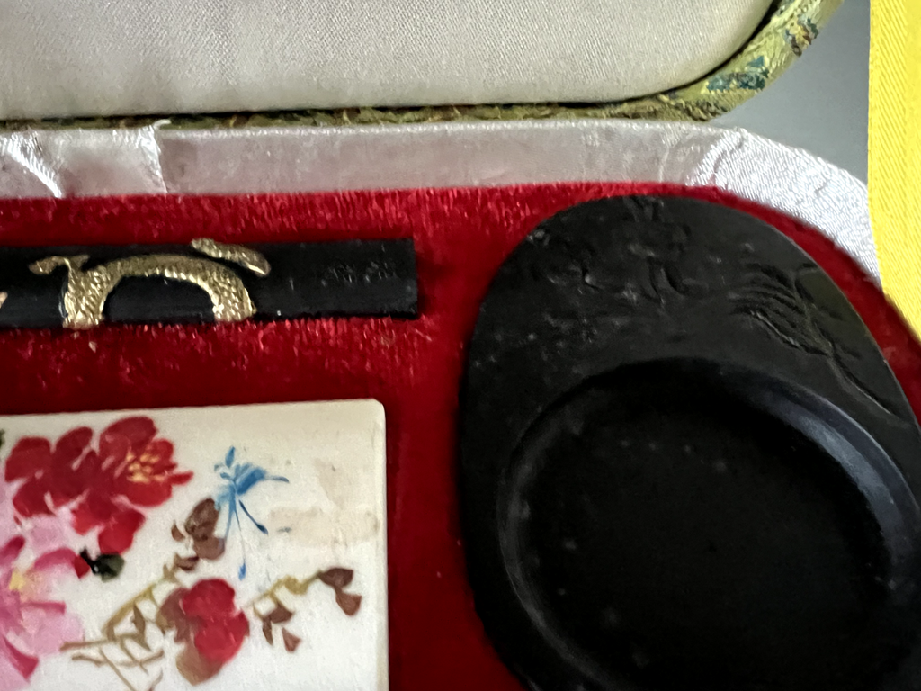 Set Calligraphie Chinois Pinceaux Porte- Encre Complet Boîte Vintage