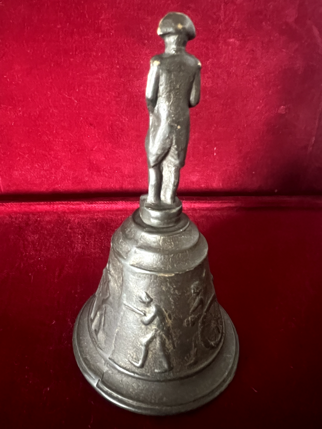 🔴 CAMPANELLO campanella campana metallo bronzo statua Napoleone h 12 cm vintage