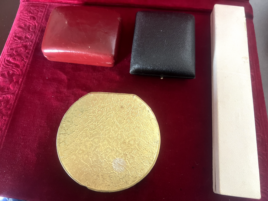 🔴 Scatole gioielli ciondoli orecchini astucci custodia lotto 4 PEZZI vintage