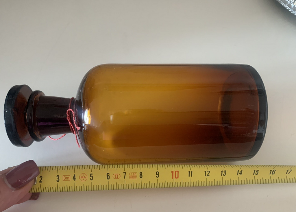 🔴 Bottiglia AMPOLLA vetro medica laboratorio vetro h. 15 VINTAGE