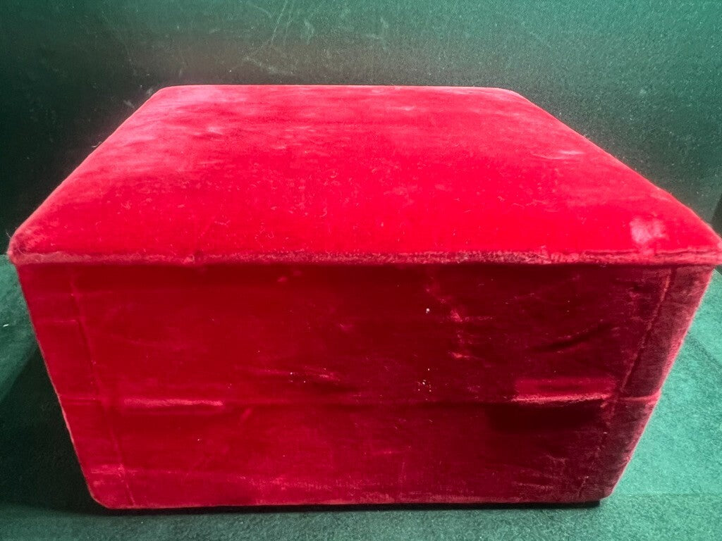 Furst Boîte Bijou Housse Trousse Velours Rouge Intérieur Soie Moirè 