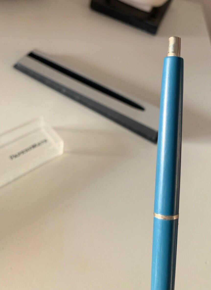 🔴 PAPERMATE penna sfera blu scrive perfettamente con scatola plexy vintage
