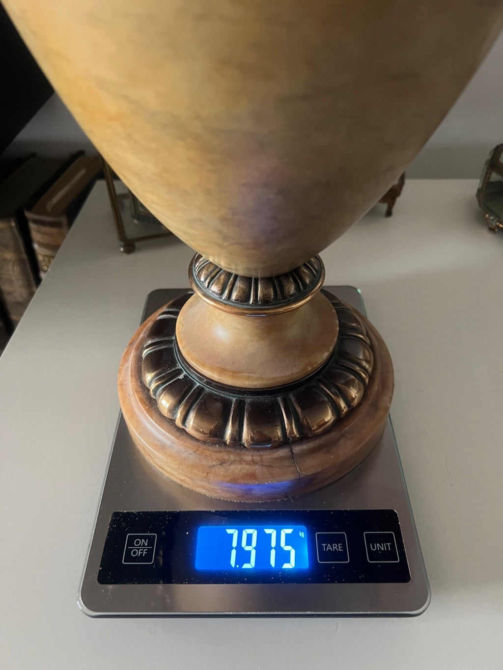 Amphore Albâtre Original Pot Lumière Luxe Poids 8 KG Grande Qualité Vintage