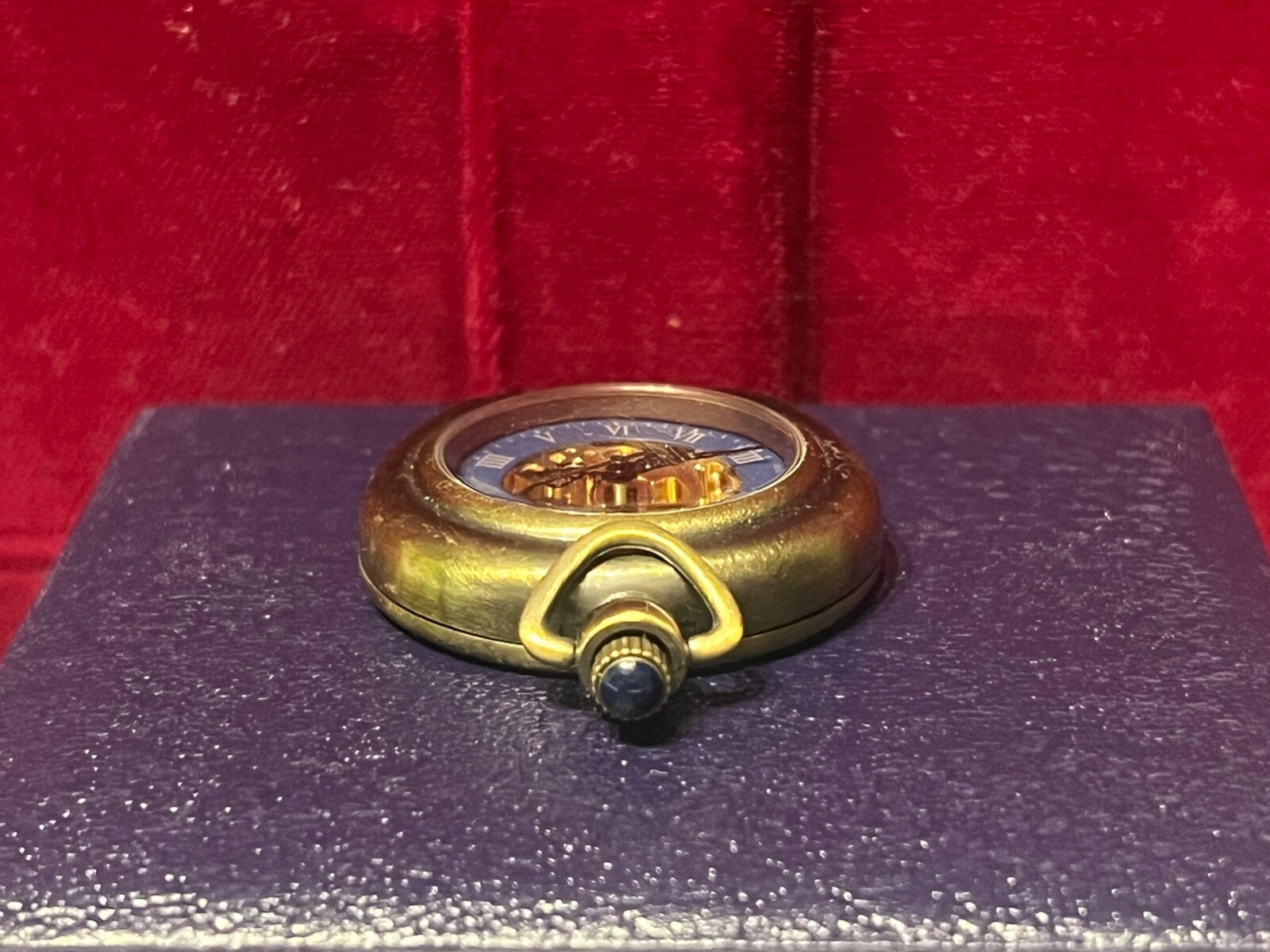 🔴 Orologio tasca uomo scheletrato Movimento manuale funziona corona cabochon