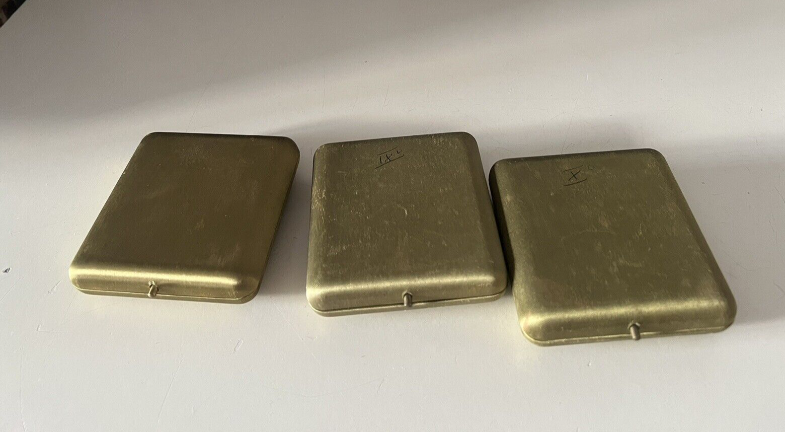 🔴 VATICANO scatole medaglie monete astucci custodie tessuto verde papi 3 PEZZI