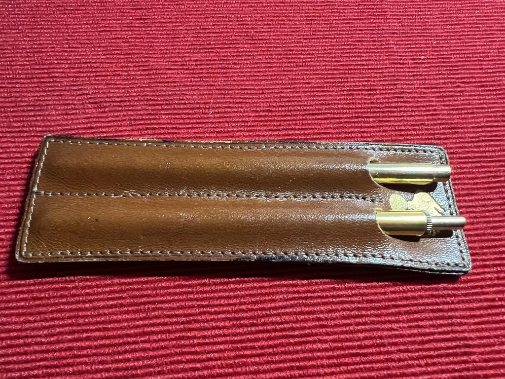 Carabinieri Stylo-Plume Sphère à Bouton + Portemine Crayon Dorées Scrivino Cru 