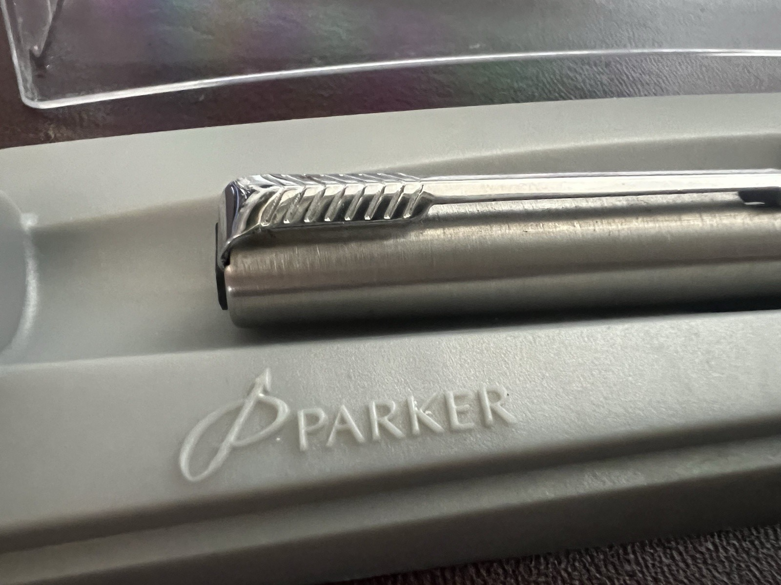 Parker Stylo-Plume Stylo à Plume Bleu Chrome M Avec Cartouches Écrit Vintage